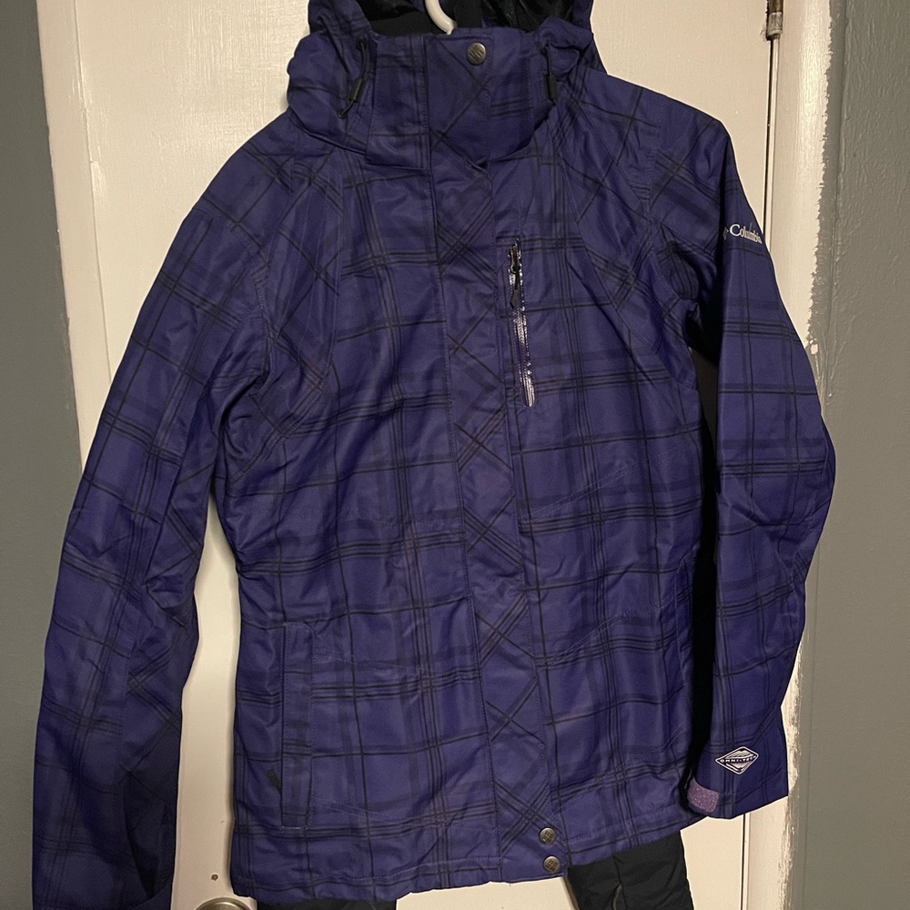 Columbia Whirlibird Purple Plaid 3-In-1 Ski Jacket
